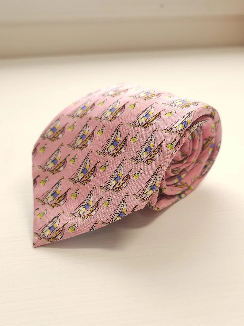 Chaps Pink Sailboat Silk Tie
